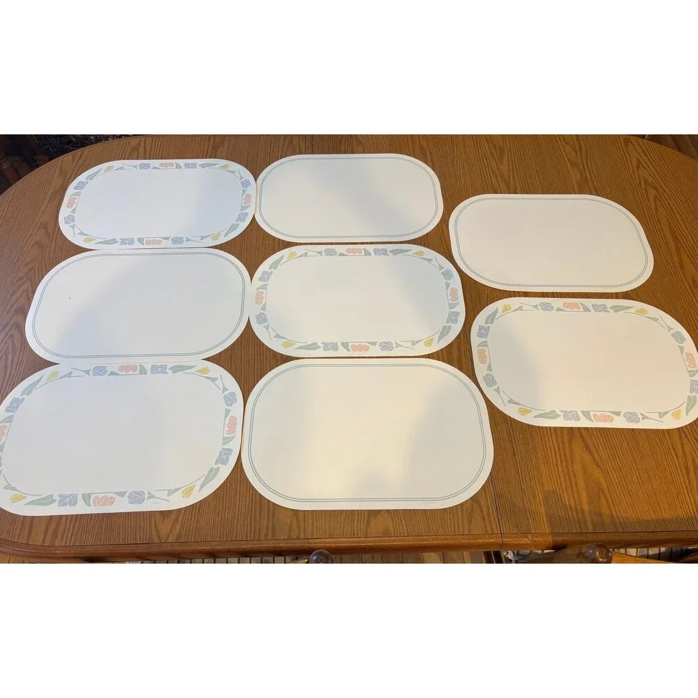 8 Corelle FRIENDSHIP Reversible Placemats Plastic VTG Double Sided cottagecore